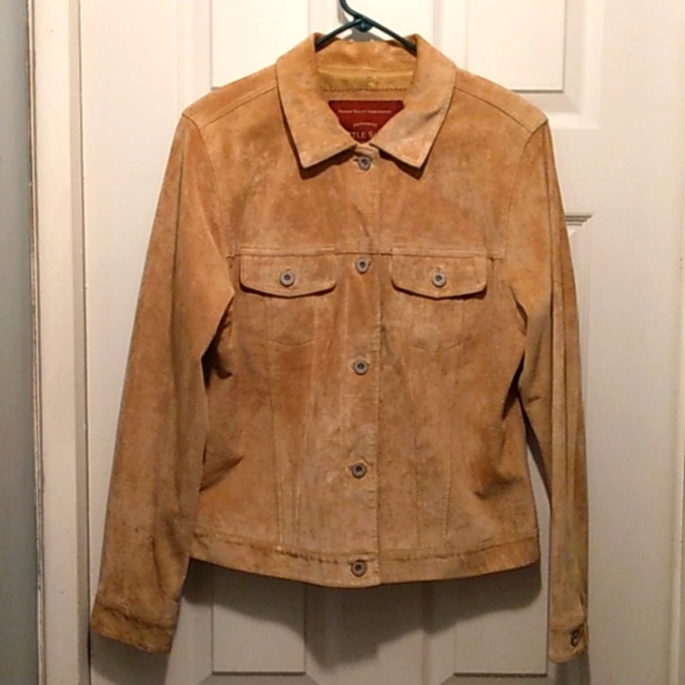 Eddie Bauer, tan Seattle Suede Jacket, Sz Small